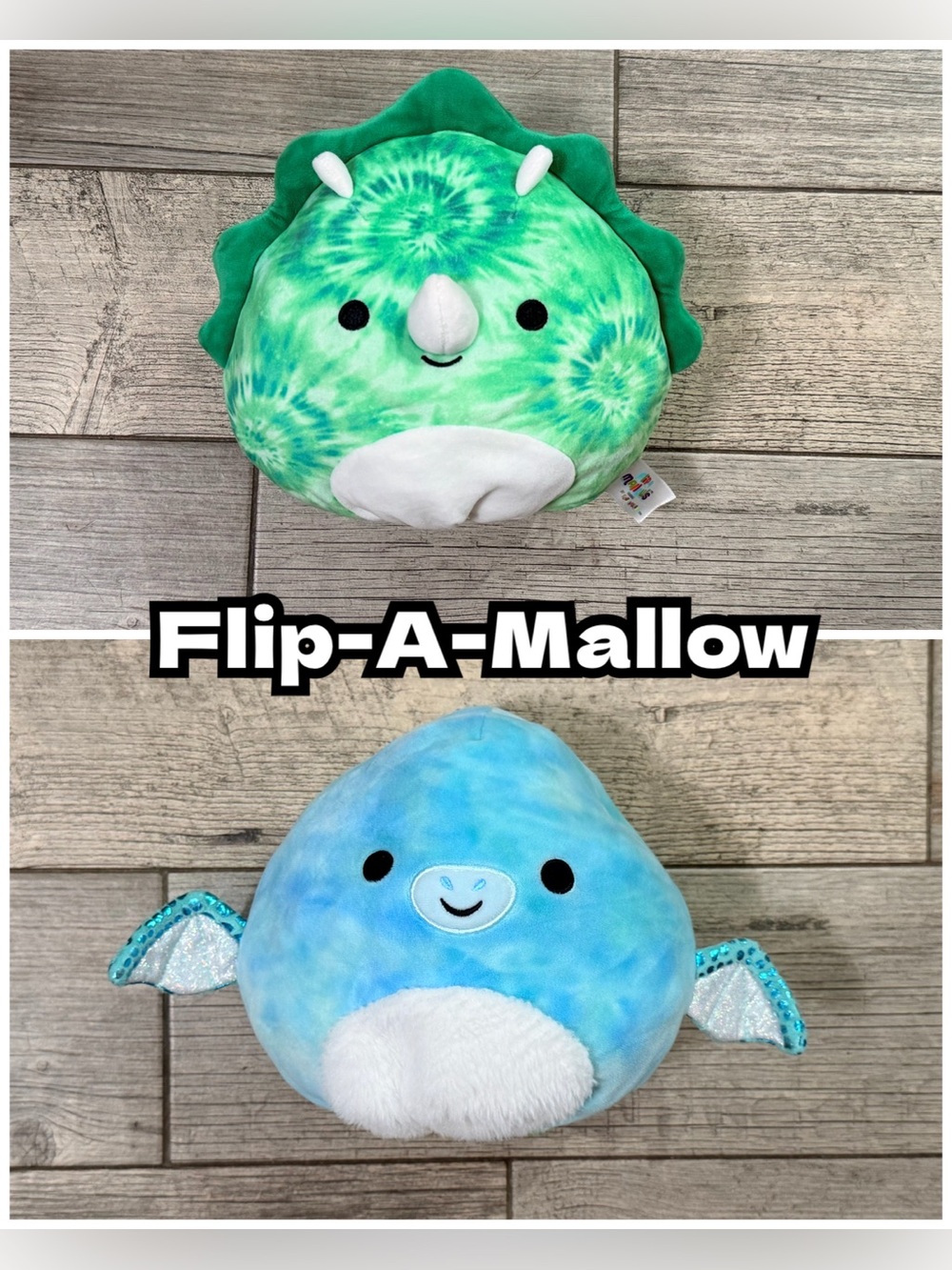 Squishmallows Flip-A-Mallow Shantira & Rocio the Dinosaur & Dragon